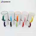 Sunmeta hot sell 11oz rim and handle color blank sublimation mug, sublimation coated mug